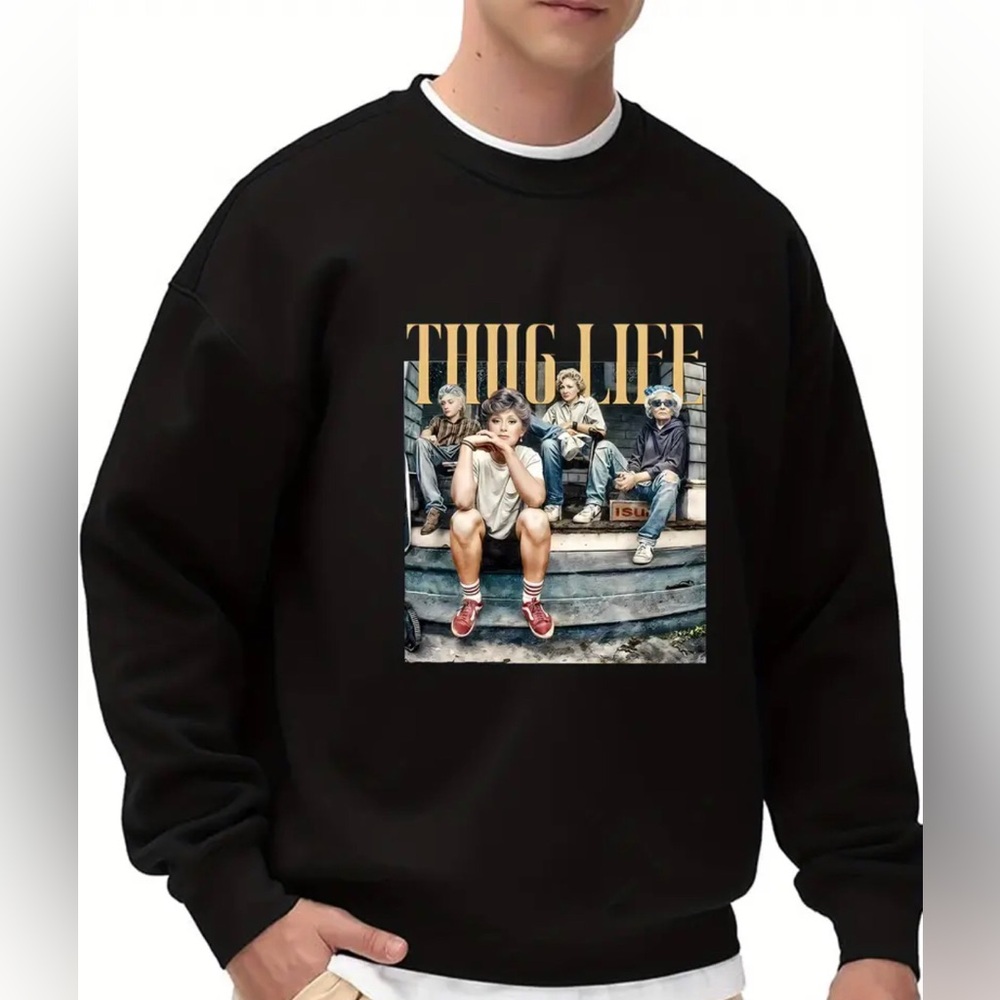 New “That Golden Thug Life” Graphic Sweatshirt-Size XL